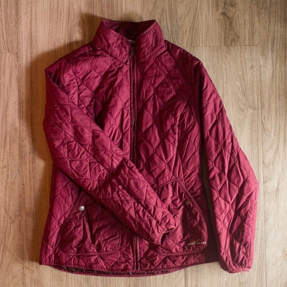 Eddie Bauer Jackets & Blazers - Eddie Bauer Quilted Field Jacket Maroon Dark Berry Size Small​